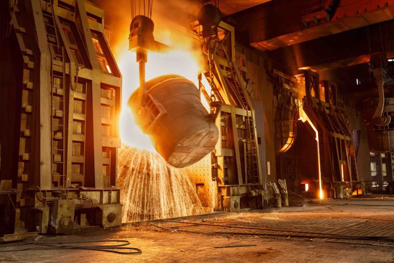 Molten Steel in Factory Furnace scaled